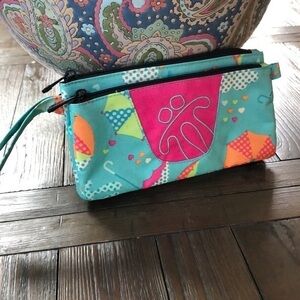 Nalsani Totto Beach themed 3 zipper section clutch